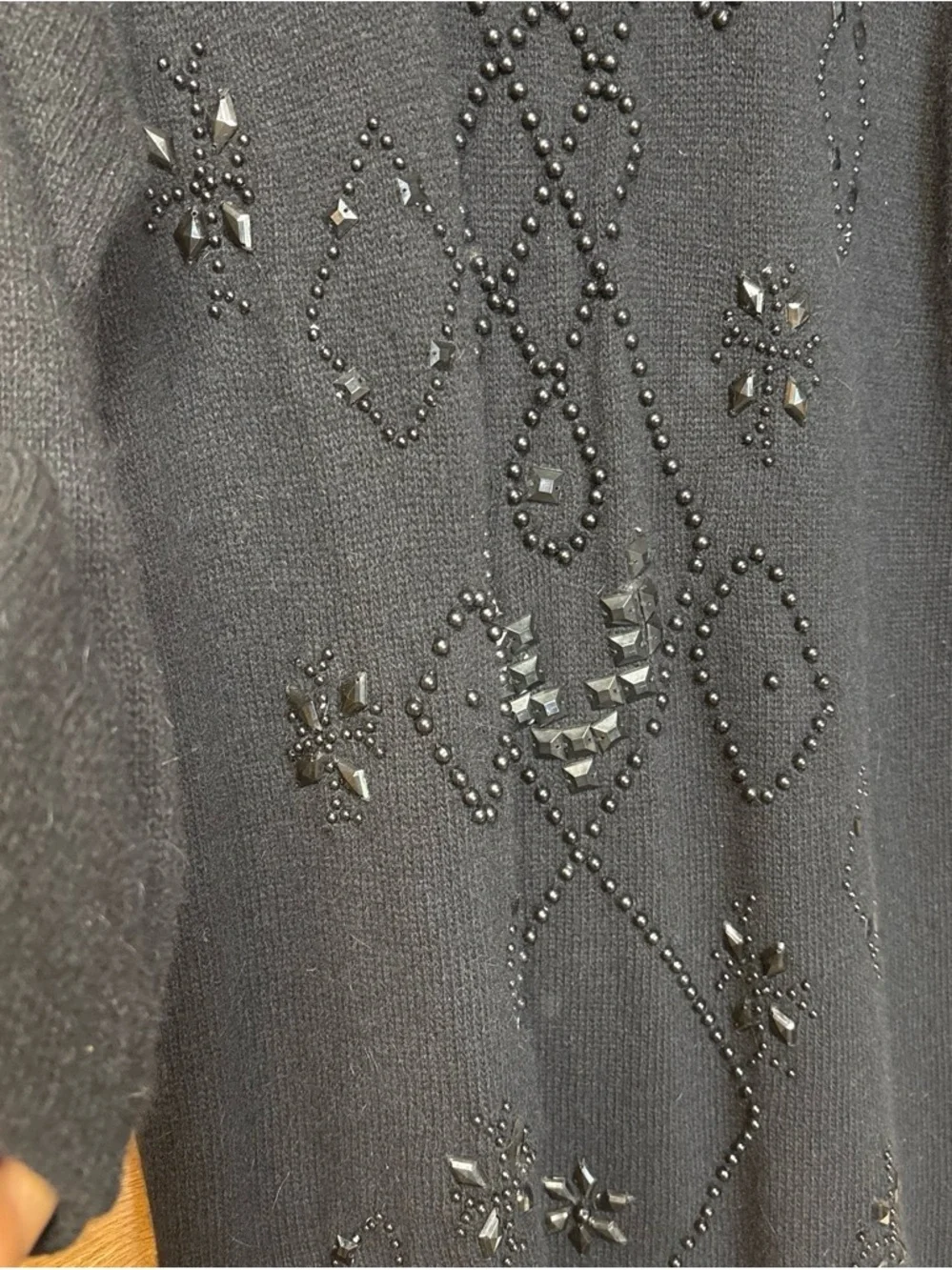 Carducci Vintage Black Embellished Knit Dress